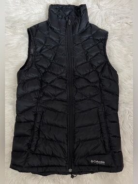 Columbia Down Vest Black Omni-Heat Titanium Quilted Puffer Insulated Women’s S